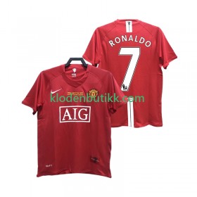 Manchester United RONALDO 7 2007 2008 Retro Hjemme Fotballdrakt Kortermet